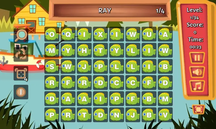 Snimak ekrana iz igre Word Fishing