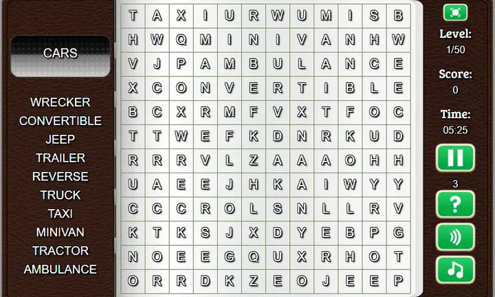 Snimak ekrana iz igre Word Search