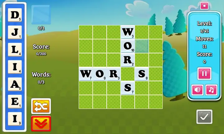Snimak ekrana iz igre Words