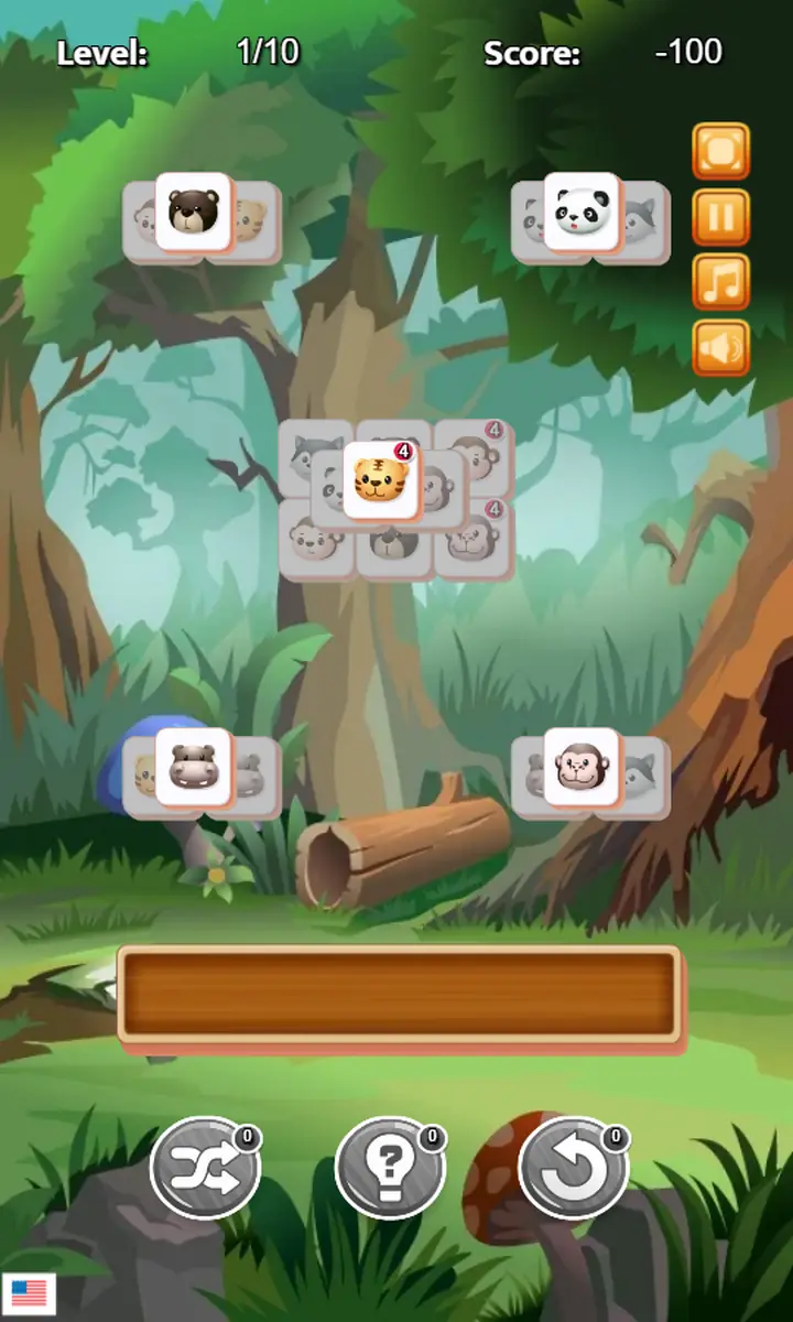 Snimak ekrana iz igre Zoo Mahjong